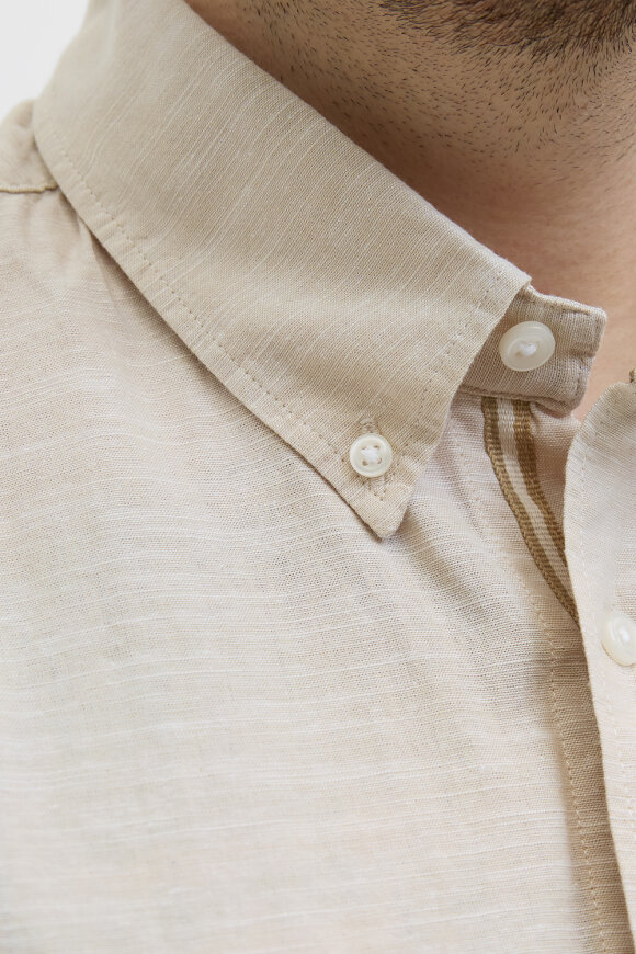 Jack & Jones - Hørskjorte, kortærmet